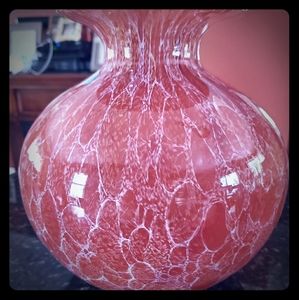 Pumpkin colored glass vase